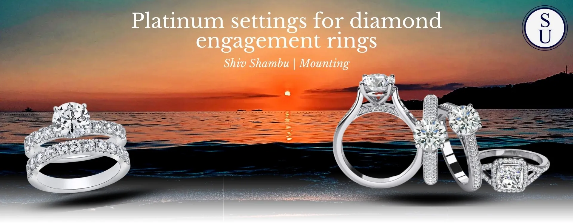 Platinum settings for diamond engagement rings