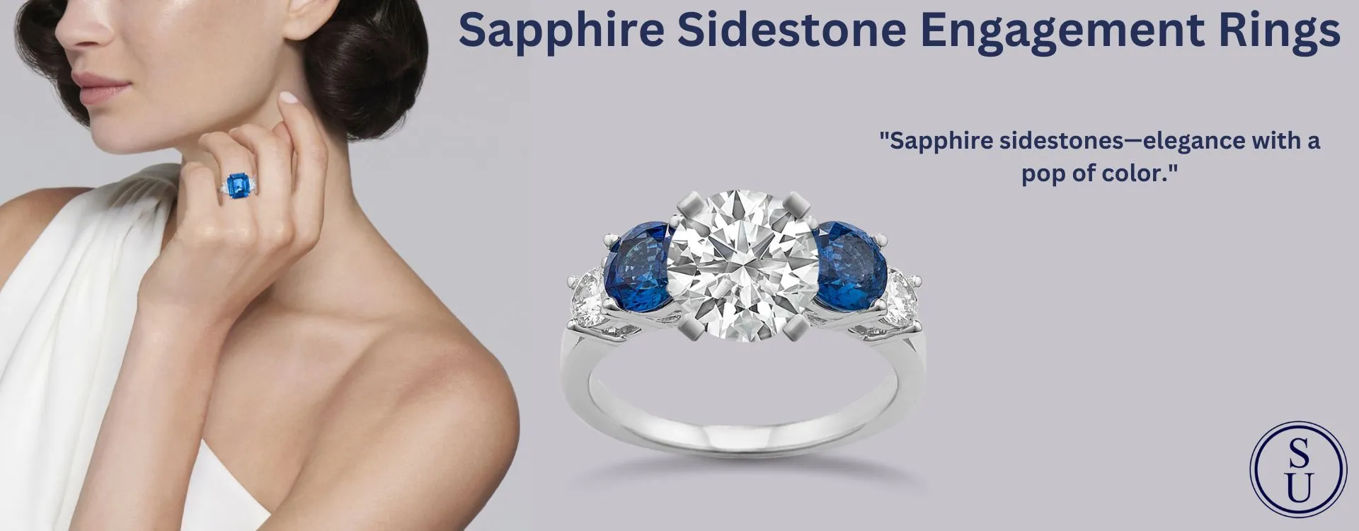 Sapphire Sidestone Engagement Rings